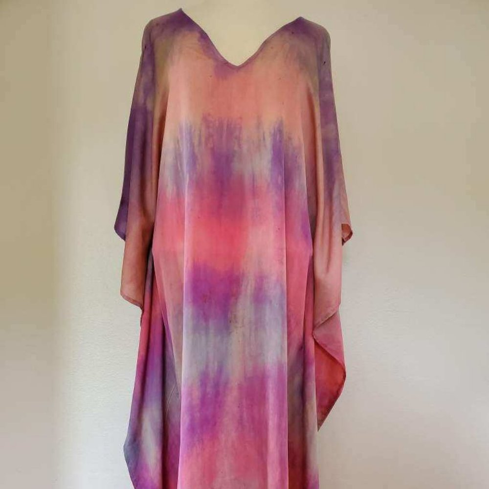 Silk Caftan Kaftan maxi dress resort beach summer vacation camilla pink purple